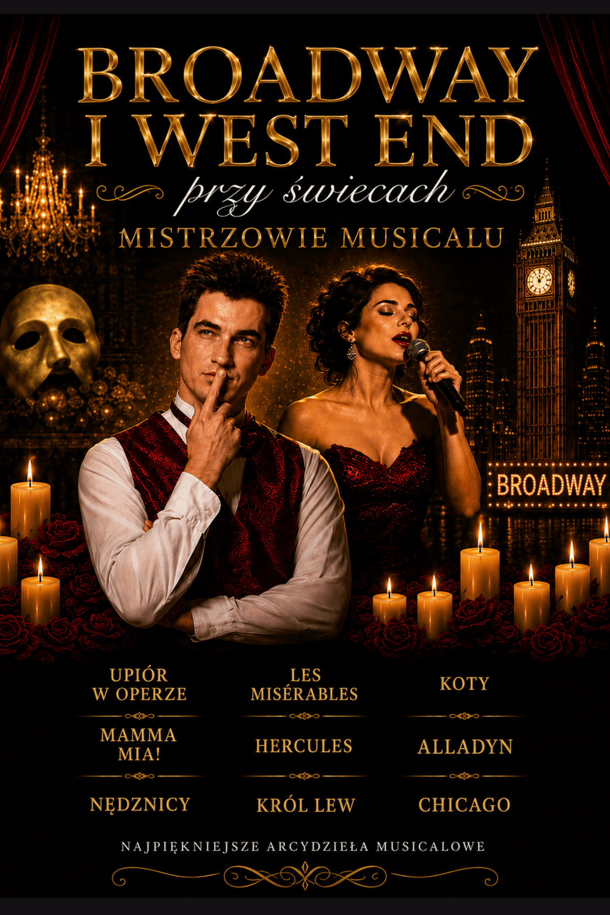 Broadway i West End przy świecach | Koncert musicalowy | Bilety